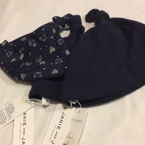 Janie and Jack set of 3 Beanie hats NEW NB-to 24Mo